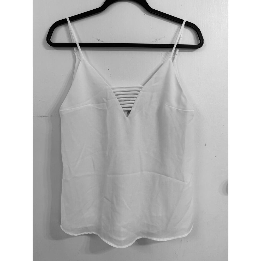 NAKED ZEBRA White Spaghetti Strap Top M (1353)
